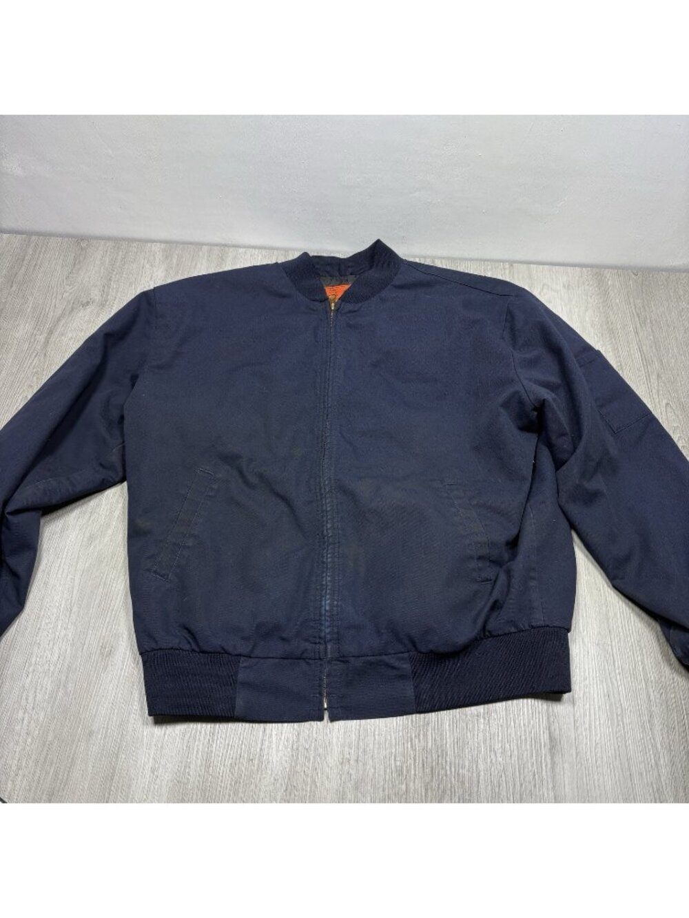Vintage Cintas Men's Navy Blue Quilted Jacket Coat Size Large 677-20 Coat Work